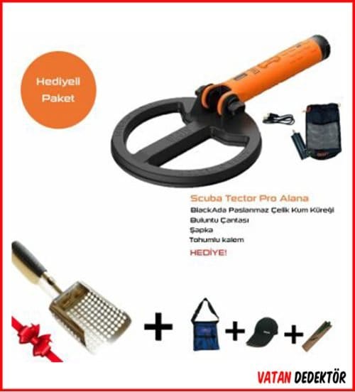 Scuba-Tector-PRO-Su-Altı-Dedektörü-&-Sahil-Arama-Dedektörü---20-cm-Başlıklı---Arama-Kollu